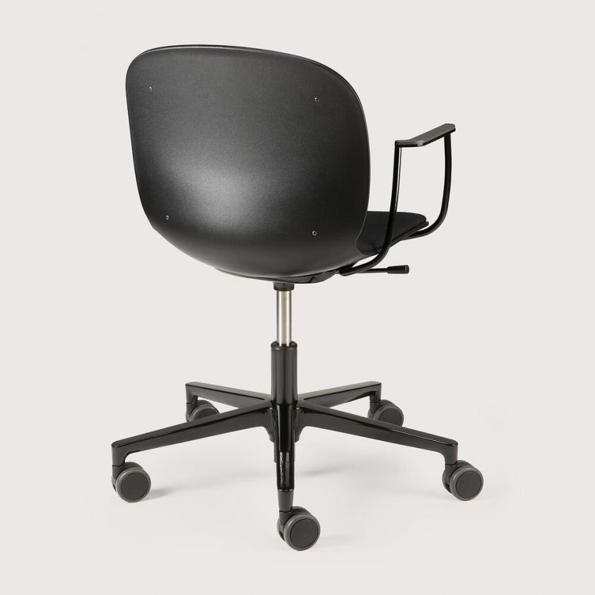 La chaise de bureau RBM Noor - avec accoudoirs - noire, Ethnicraft