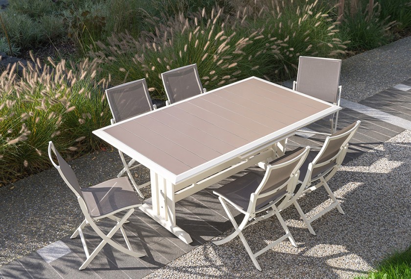 Table Hegoa extensible (pied central), Les Jardins 