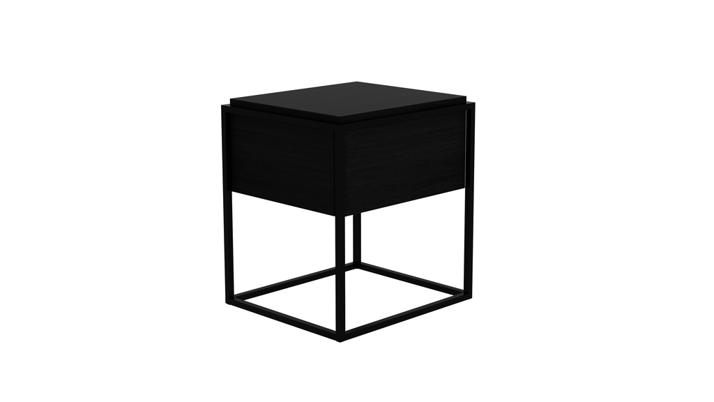 Table de chevet Monolit en chêne - 1 tiroir - métal noir, Ethnicraft