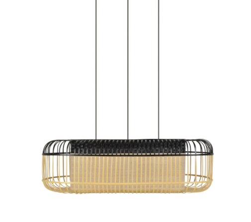 Suspension Bamboo oval L noir, Forestier