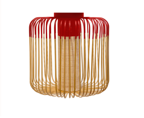 Plafonnier Bamboo light M rouge, Forestier